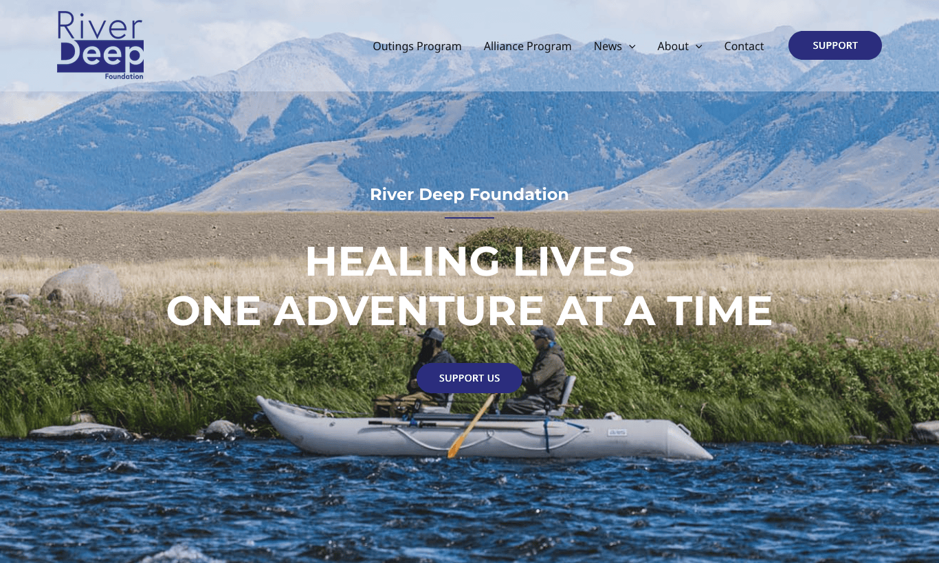 River Deep Foundation screen shot of home page